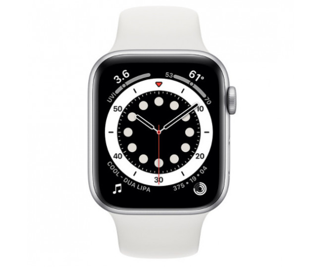 Apple Watch 6 44mm GPS Silver Aluminium Case w. White Sport Band (M00D3) б/у